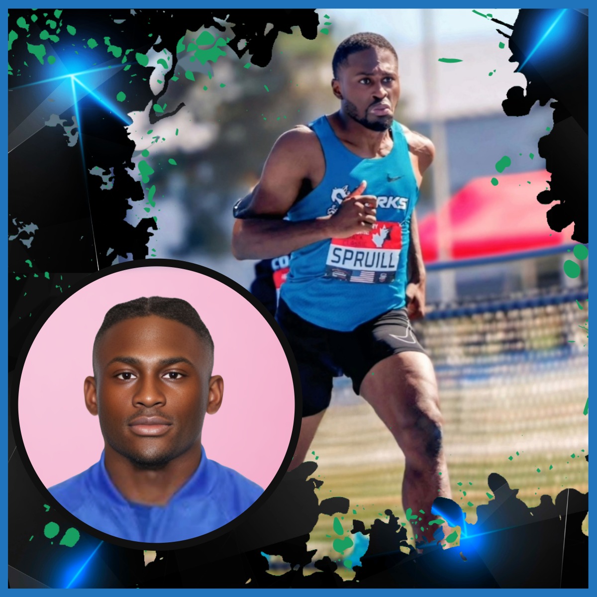 Deondre Spruill, an accomplished sprinter, consistently ranks among top regional performers. From Charleston, South Carolina, he has competed for Mt. SAC, Barton Community College, and Lee University, earning NJCAA All-American honors. Spruill boasts impressive personal bests of 10.32s in the 100m and 21.08s in the 200m.